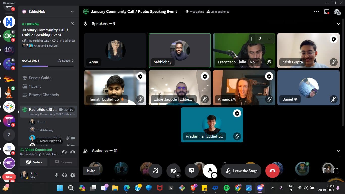Discord Eddie's Space for Public Speaking